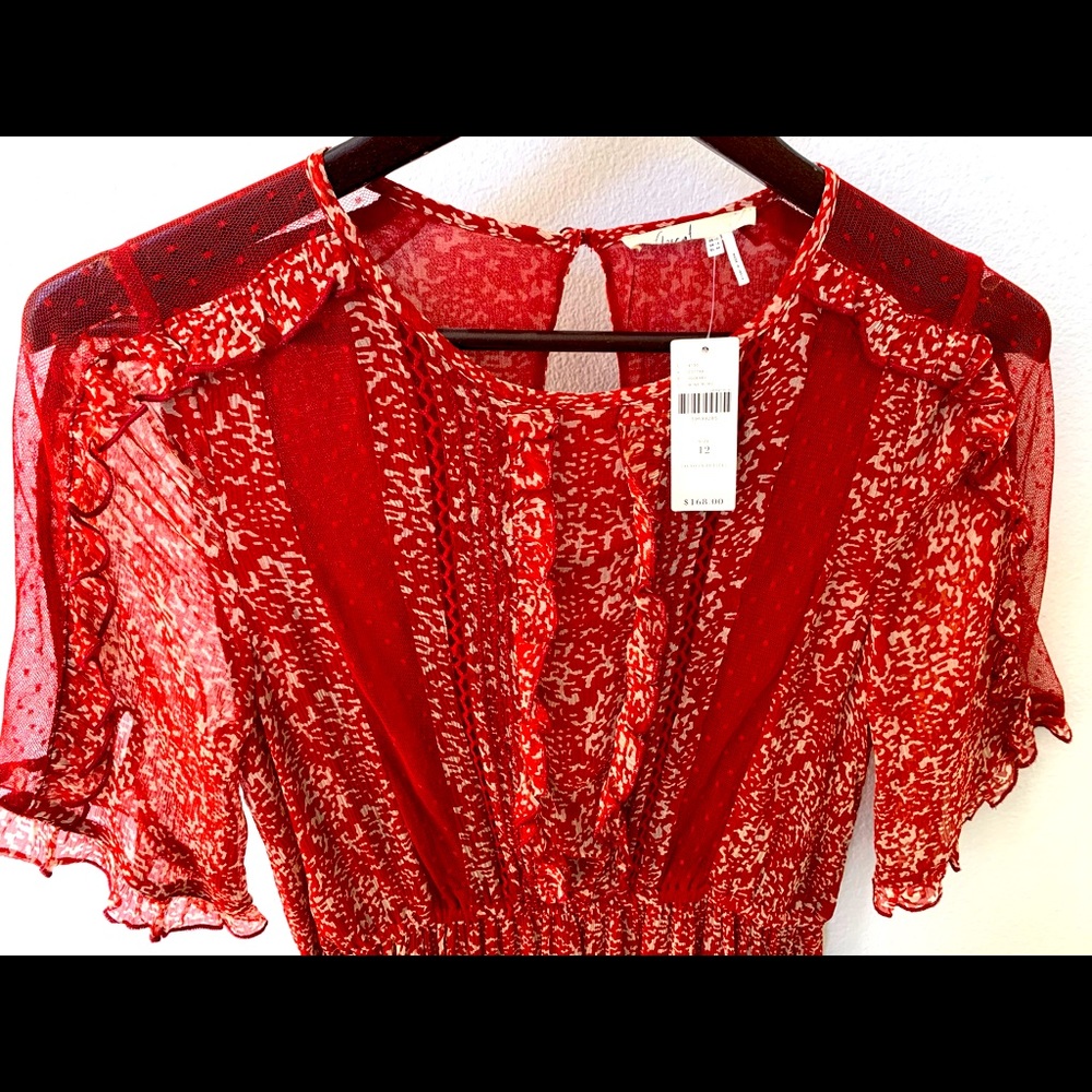 NWT  Anthropologie Dress Size 12 Burgundy Red